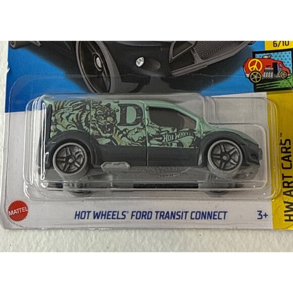 Hot Wheels Ford Transit Connect Green Tiger Art Cars 2021 Diecast 1:64 - Picture 2 of 7